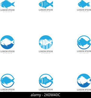 Fish logo template. Creative vector symbol Stock Vector