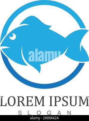 Fish logo template. Creative vector symbol Stock Vector