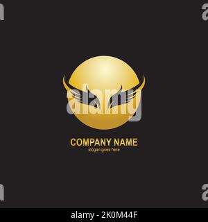 wings gold logo vector illustration template Stock Vector