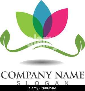 Beauty Vector lotus flowers design logo Template icon Stock Vector