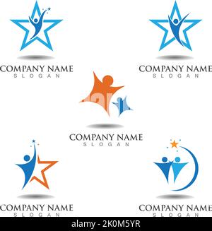 Star people logo vector icon template Stock Vector