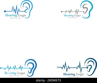 hearing logo and symbol template vector icon Stock Vector