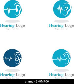 hearing logo and symbol template vector icon Stock Vector