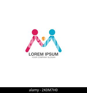 Community, network and social logo design template vector Stock Vector
