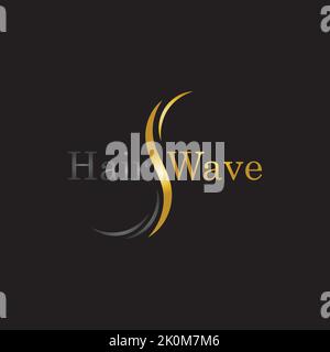 Hair wave logo vector icon template Stock Vector