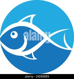 Fish logo template. Creative vector symbol of fishing club or online Stock Vector