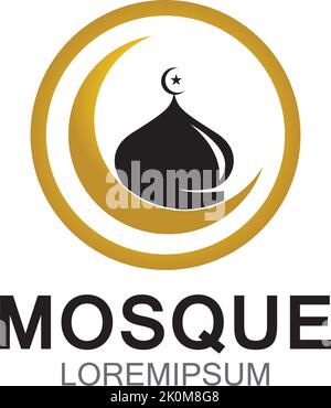 Modern mosque logo symbol or icon template Stock Vector