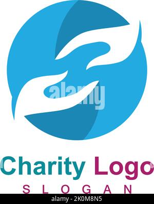 Illustration of charity logo design template vector Stock Vector