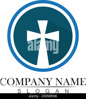 Church logo template design vector illustration Stock Vector