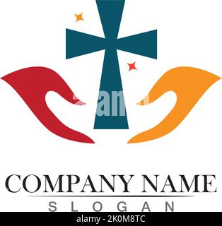Church logo template design vector illustration Stock Vector