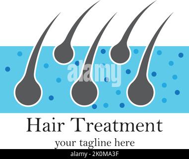 Hair treatment logo vector icon template Stock Vector