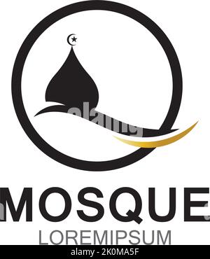 Modern mosque logo symbol or icon template Stock Vector