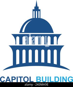capitol building logo design vector icon Stock Vector
