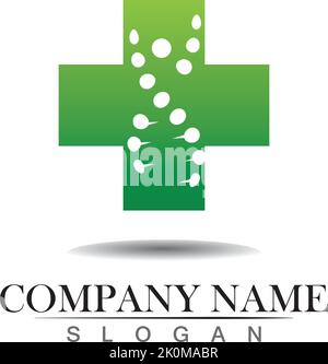 abstract cross medical and human DNA vector logo design Stock Vector ...