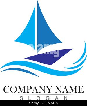Ocean cruise liner ship silhouette simple linear logo Stock Vector