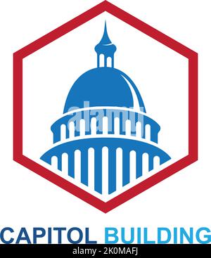 capitol building logo design vector icon Stock Vector