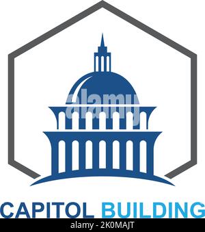 capitol building logo design vector icon Stock Vector