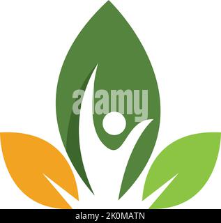 three leaf logo design. green leaf eco logo template - vector Stock Vector