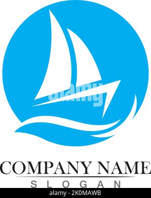 Ocean cruise liner ship silhouette simple linear logo Stock Vector