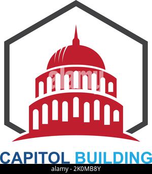 capitol building logo design vector icon Stock Vector