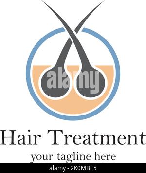 Hair treatment logo vector icon template Stock Vector