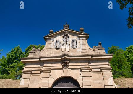 Leopold s Gate in detail view. Vysehrad. Prague. Unesco czech heritage. Stock Photo
