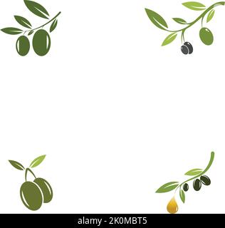 Olive logo template vector icon illustration design Stock Vector