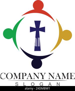 Church logo template design vector illustration Stock Vector