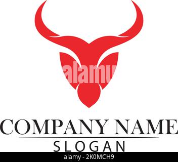 Bull horn logo and symbols template icons app Stock Vector