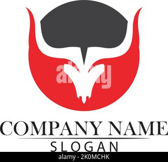 Bull horn logo and symbols template icons app Stock Vector