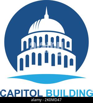 capitol building logo design vector icon Stock Vector