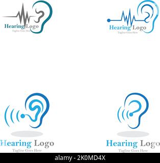 hearing logo and symbol template vector icon Stock Vector