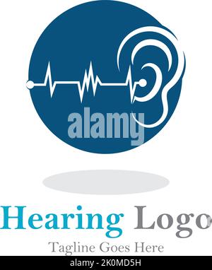 hearing logo and symbol template vector icon Stock Vector