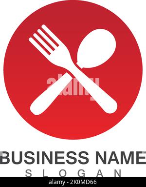 Fork, knife and spoon icon logo vector template.design for restaurant. Stock Vector