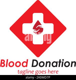 blood donation logo template design vector icon Stock Vector