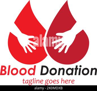 blood donation logo template design vector icon Stock Vector