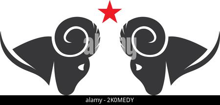 Ram Horns Vector logo Icons Template Stock Vector