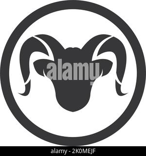 Ram Horns Vector logo Icons Template Stock Vector