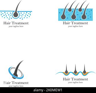 Hair treatment logo vector icon template Stock Vector