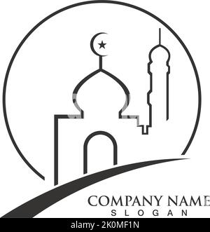 mosque logo and symbol vector icon template Stock Vector