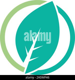 Mint leaves flat vector color icon template Stock Vector