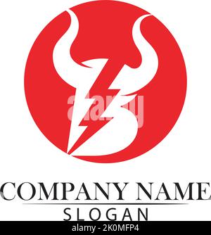 Bull horn logo and symbols template icons app Stock Vector