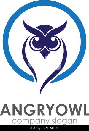 Angry Owl Logo Template Design Vector, Emblem, Design Concept, Creative Symbol, Icon Stock Vector