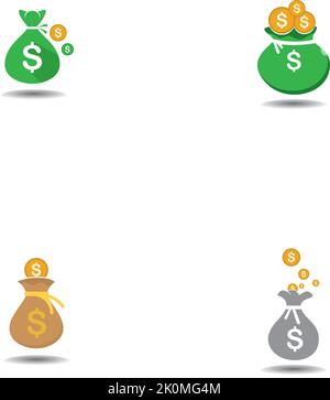 Bag of Money Logo Template, Sack of Money Vector Illustration Stock Vector