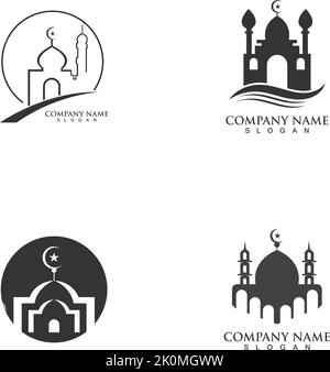 mosque logo and symbol vector icon template Stock Vector