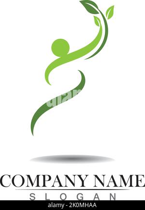 Tree human logo design. Human life logo icon Stock Vector