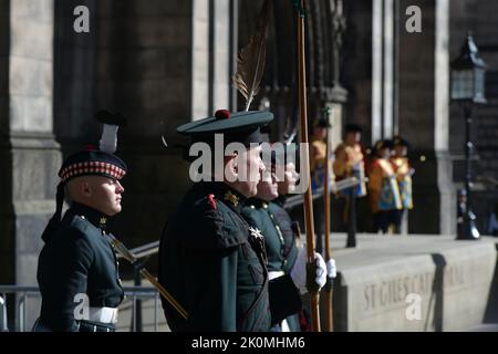 Edinburgh Scotland, UK 12 September 2022. A service is held at St Giles Cathedral following the death of Her Majesty Queen Elizabeth II. credit sst/alamy live news Stock Photo