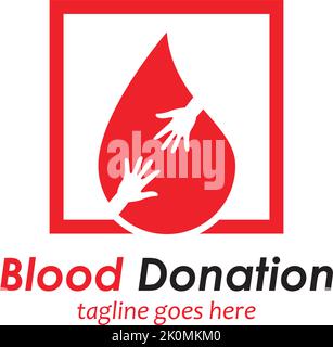 blood donation logo template design vector icon Stock Vector