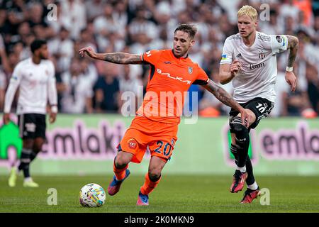 ISTANBUL, TURKEY - SEPTEMBER 12: Lucas Rodrigo Biglia of Istanbul Basaksehir, Wout Francois Maria Weghorst of Besiktas A.S. during the Turkish Super Lig match between Besiktas and Istanbul Basaksehir at the Vodafone Park on September 12, 2022 in Istanbul, Turkey (Photo by /Orange Pictures)
