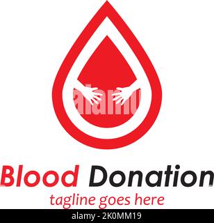 blood donation logo template design vector icon Stock Vector